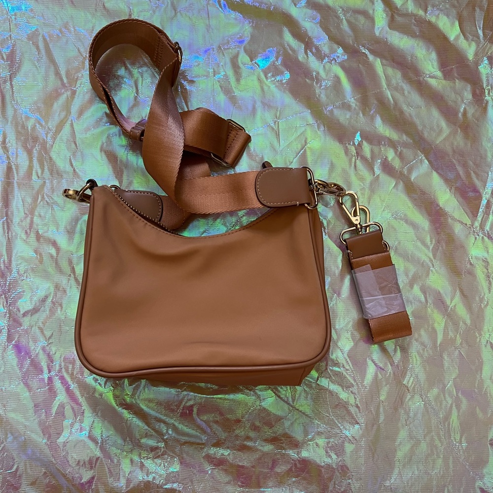 Stoney Clover Lane honey curved crossbody